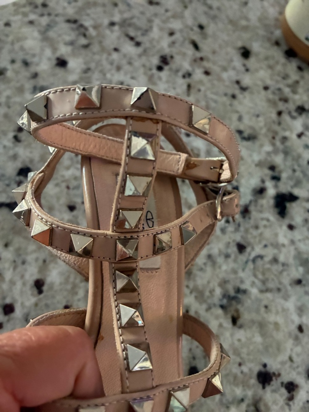 Valentino Rockstud Strappy Heels - Beige - Picture 13 of 14